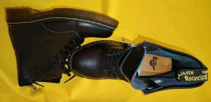Botas negras de cuero estilo militar - 6