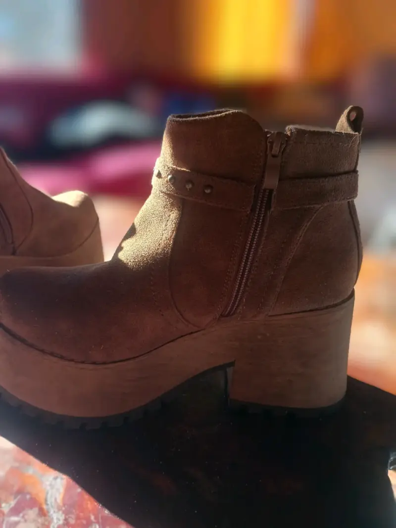 Botines de gamuza marrón con plataforma - 2