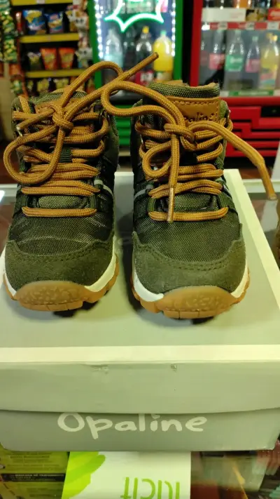 Botines infantiles Opaline verde y café - miniatura 1