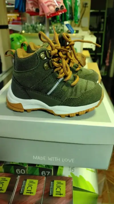 Botines infantiles Opaline verde y café - miniatura 2
