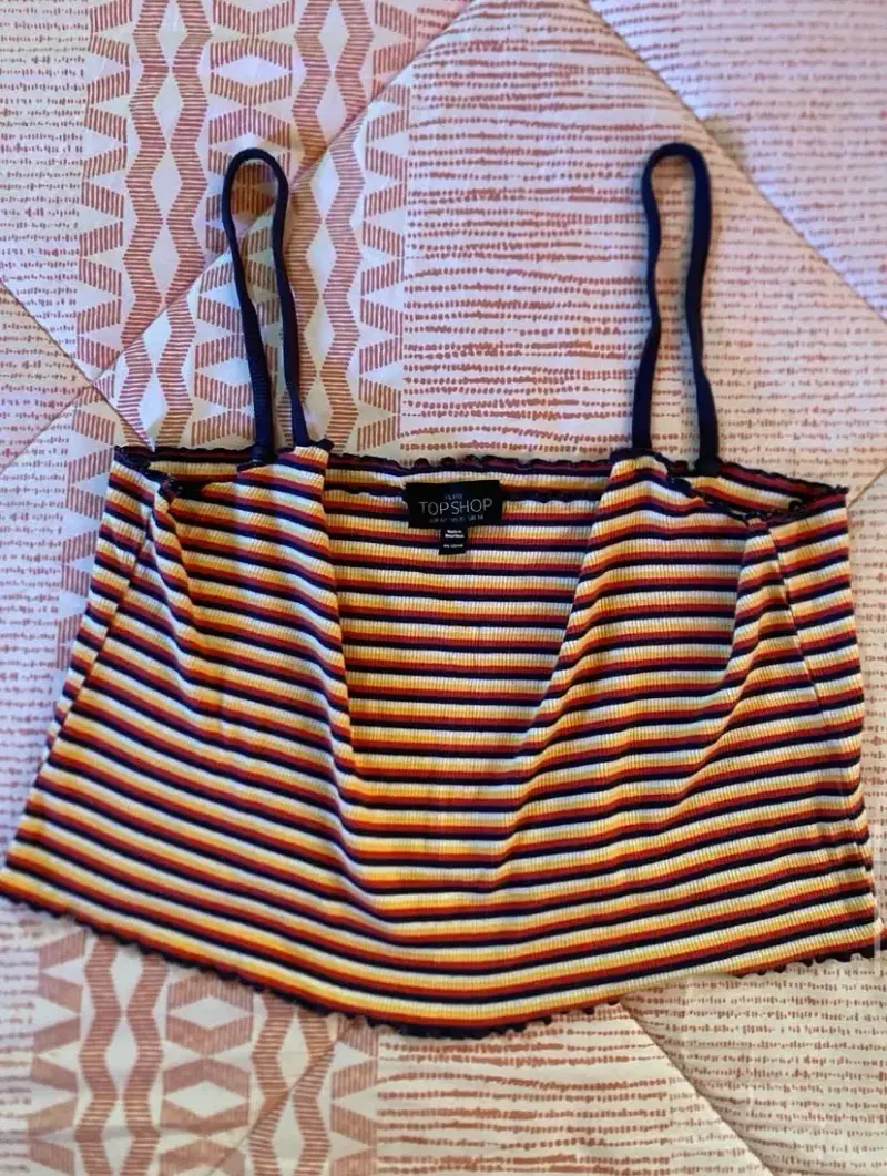 Top de tirantes a rayas Topshop
