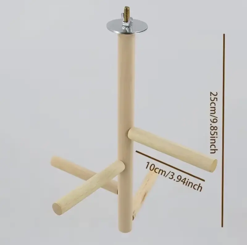 Percha espiral de madera para jaula de aves - 3