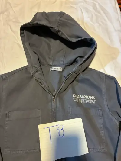 Chaqueta con capucha gris para niños Tribu - miniatura 2