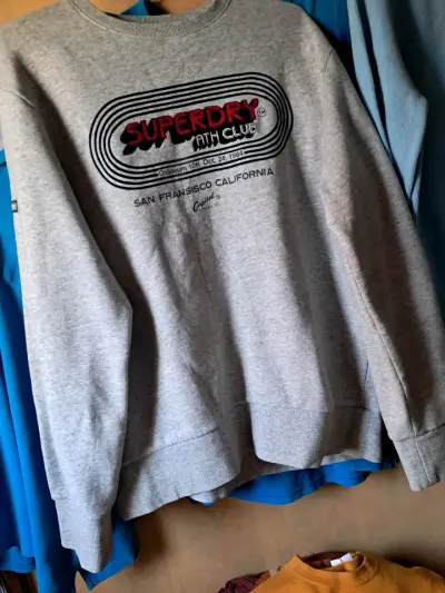 Polerón gris Superdry Ath Club - miniatura 1