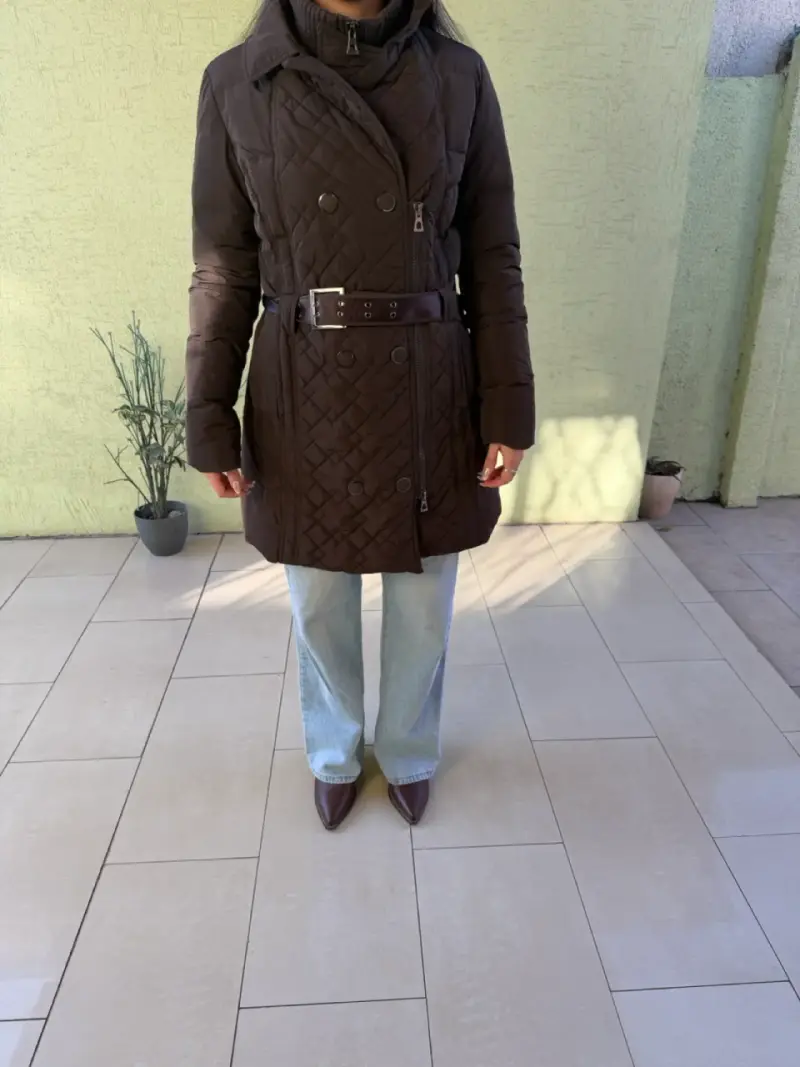 Parka acolchado marrón para mujer - 3