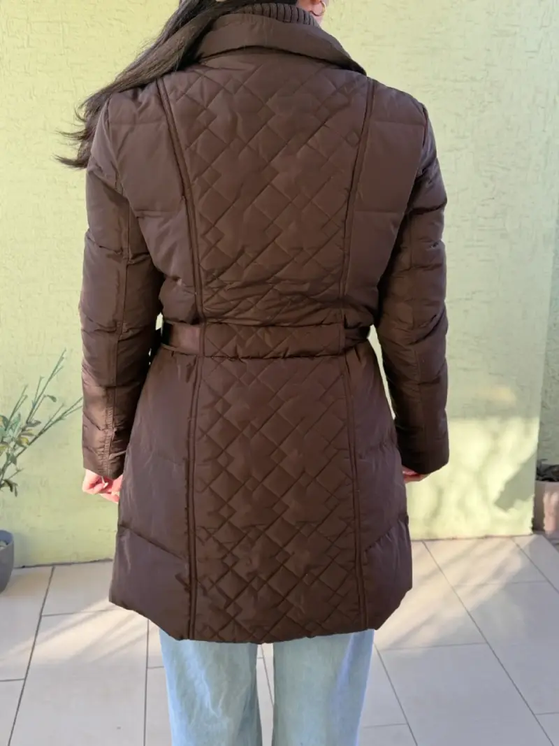Parka acolchado marrón para mujer - 5