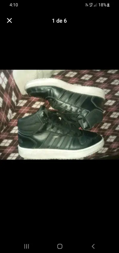 Zapatillas Adidas negras de cuero - miniatura 2