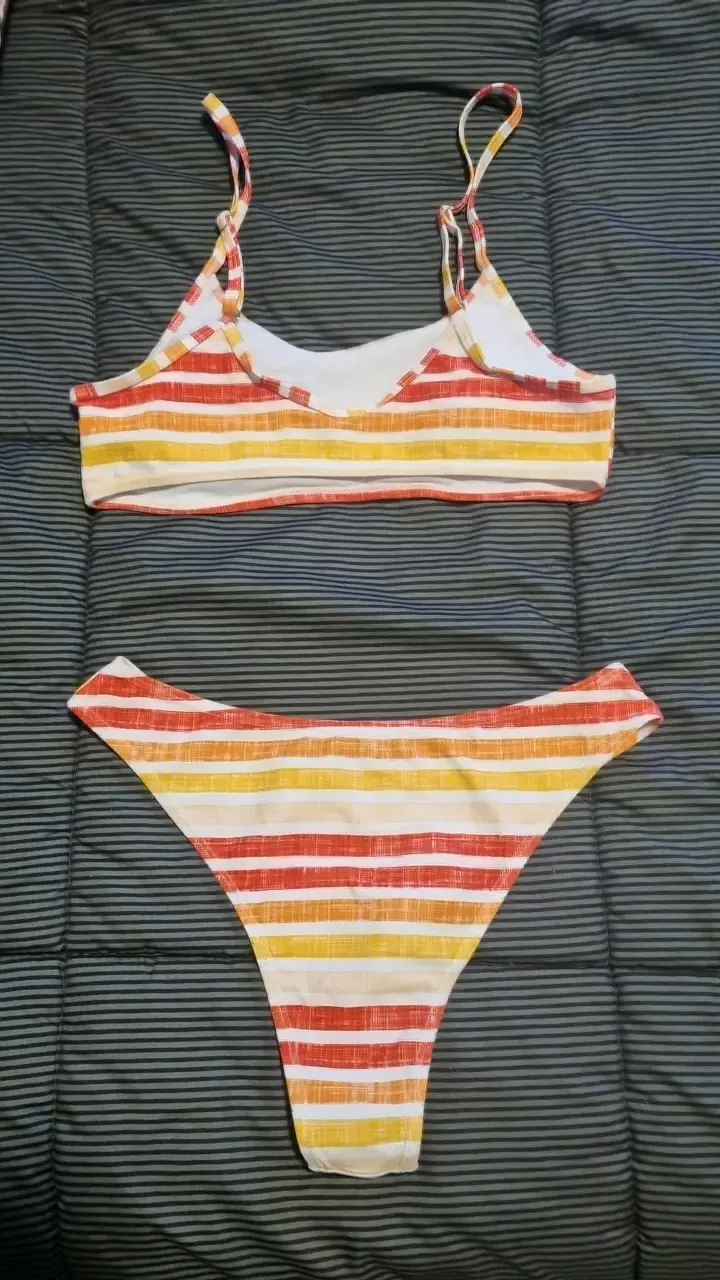 Bikini a rayas multicolor para mujer - 2