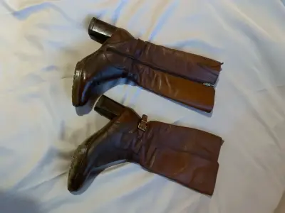 Botas Gacel de cuero marrón con tacón alto - miniatura 2