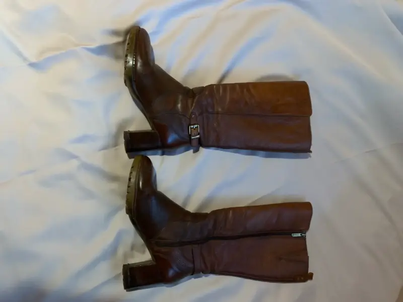 Botas Gacel de cuero marrón con tacón alto - 3