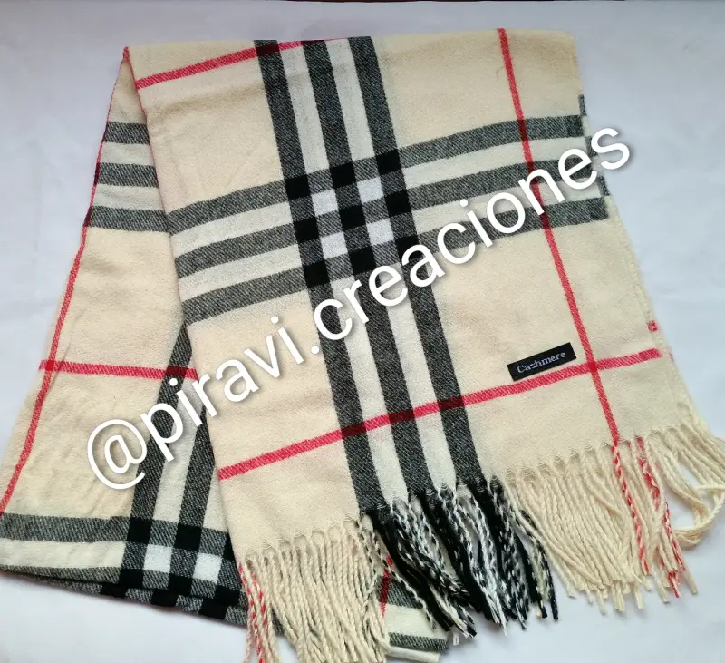 Bufanda de cachemira con diseño a cuadros