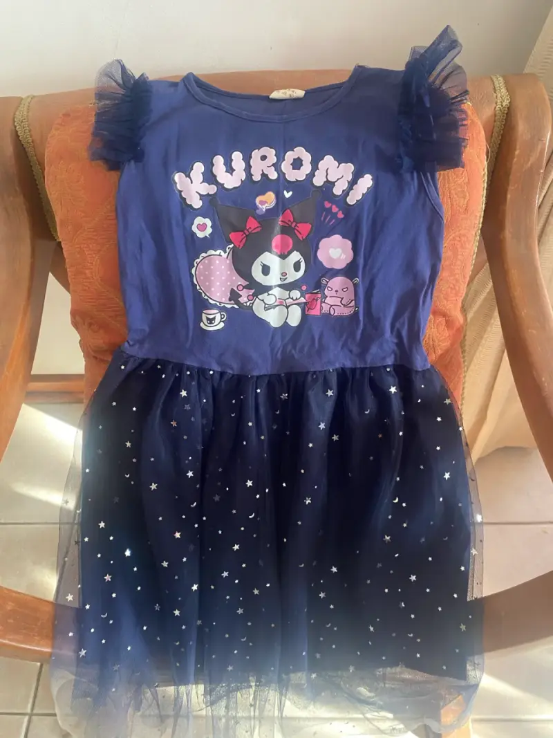 Vestido infantil Kuromi azul con tul
