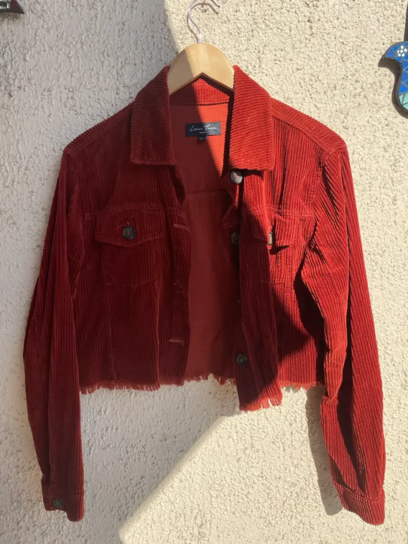 Chaqueta de cotelé corta - 1