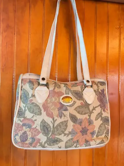 Bolso de tela floral con asas largas - miniatura 1