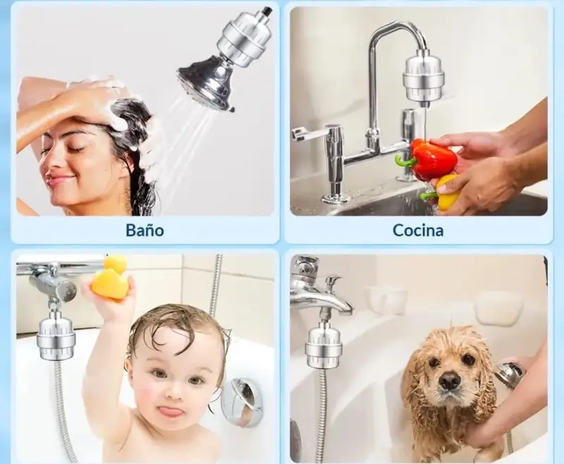 Filtro de agua para ducha cromado - 2