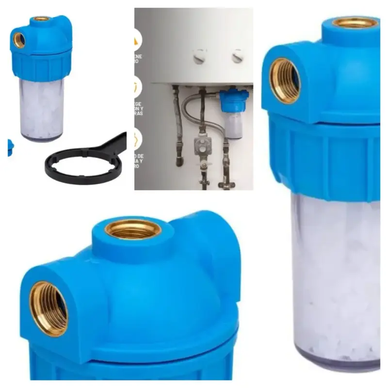 Filtro de agua para calefón con carcasa azul - 1