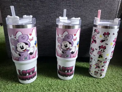 Vasos térmicos con tapa y bombilla - miniatura 1