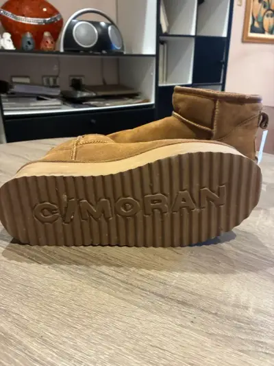 Botines de gamuza marrón con forro cálido - miniatura 2