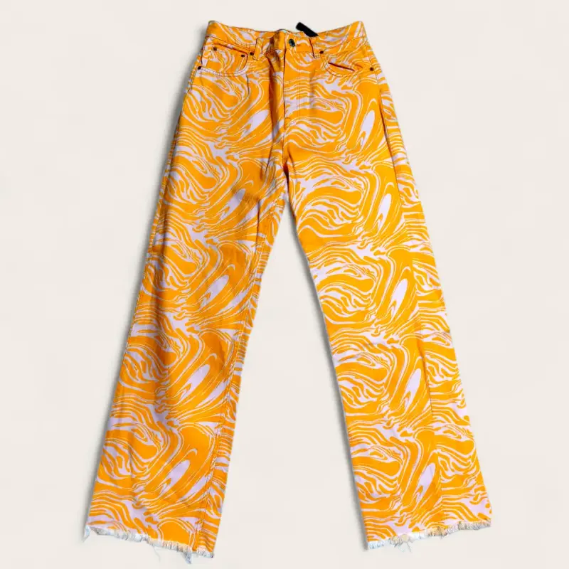 Pantalones anchos estampados naranjas - 1