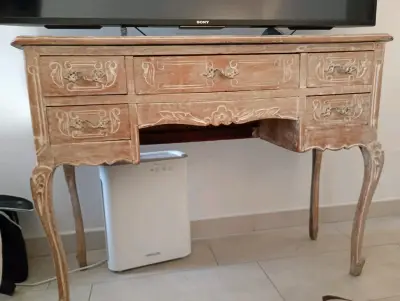 Arrimo Estilo Luis xv vintage de madera tallada - miniatura 1