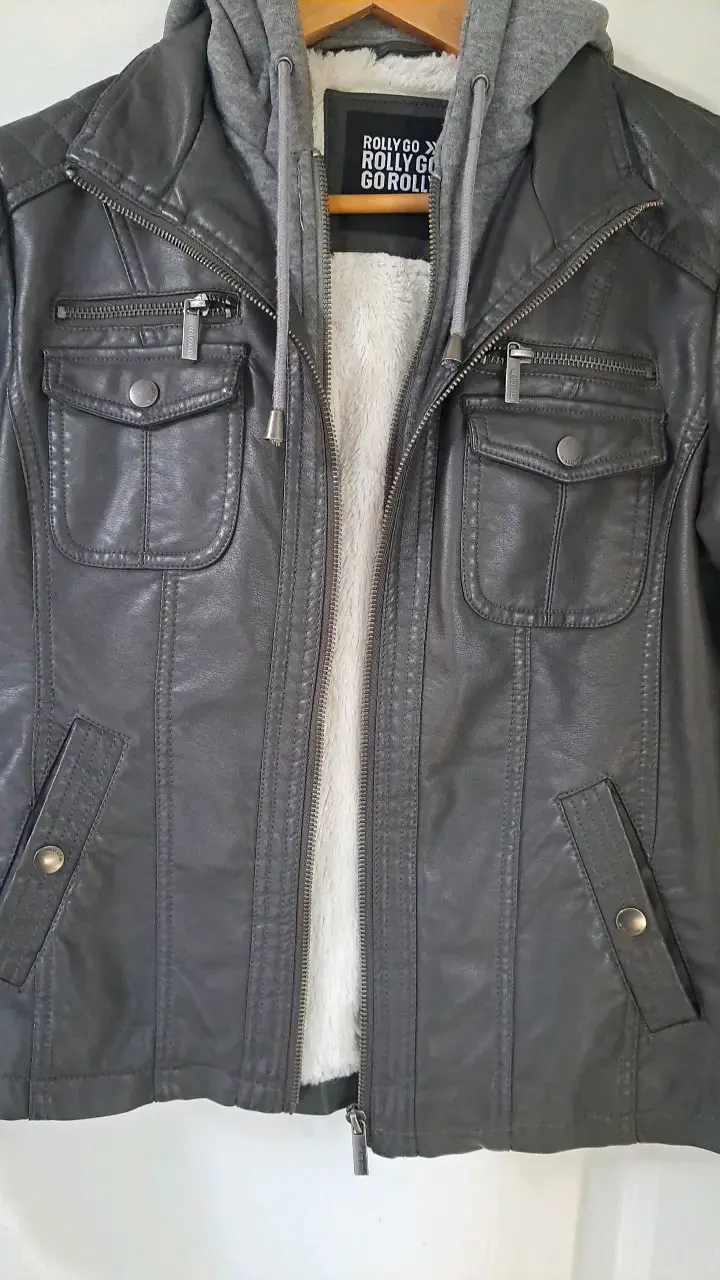 Chaqueta de cuero sintético Rolly Go gris - 1