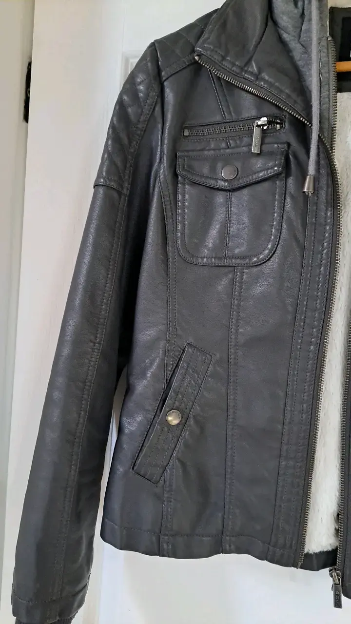 Chaqueta de cuero sintético Rolly Go gris - 2