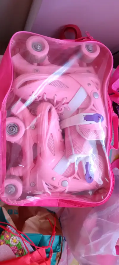 Patines rosados para niñas talla S - miniatura 1