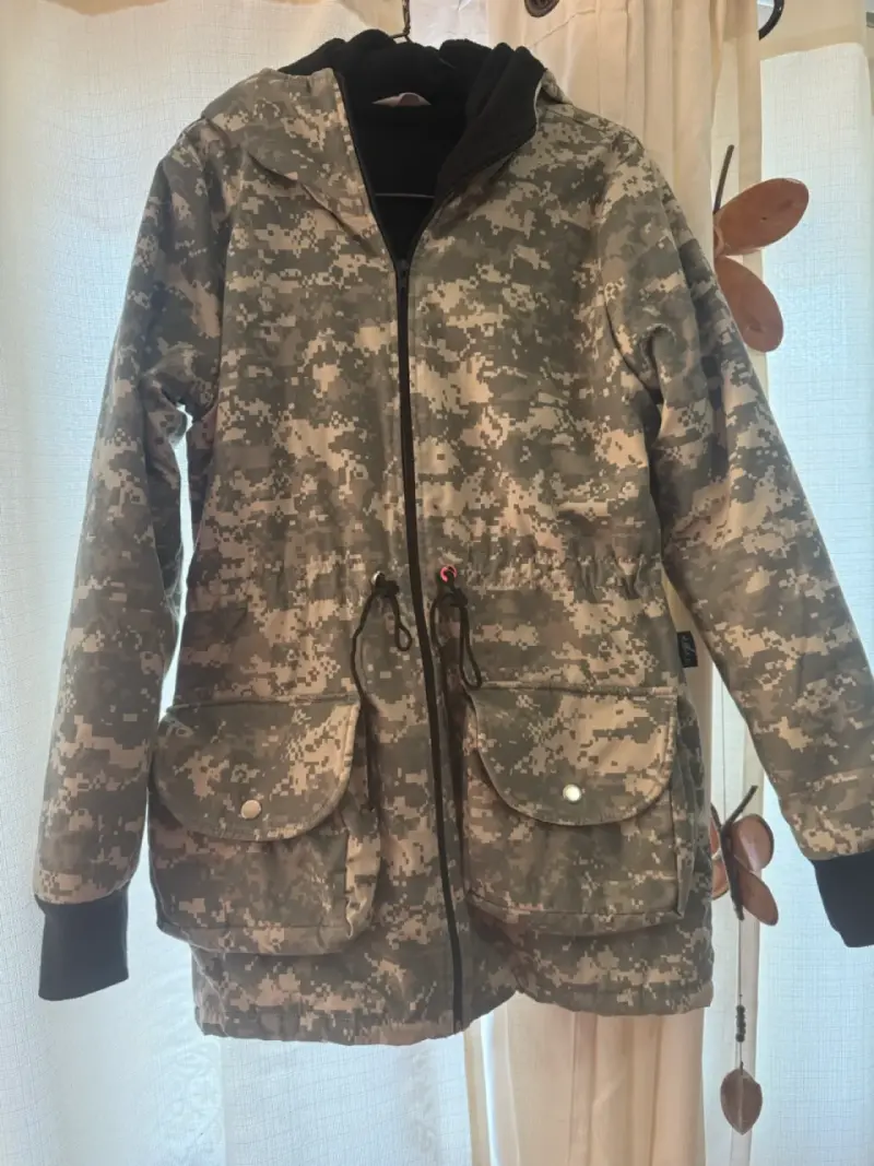 Parka camuflada con capucha para mujer - 5
