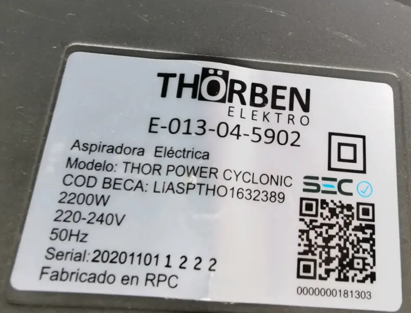 Aspiradora Thorben 2200W 2.5L potente y compacta - 2