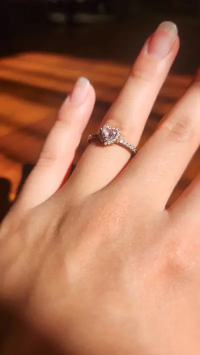 Anillo Pandora con piedra rosa en caja - miniatura 3