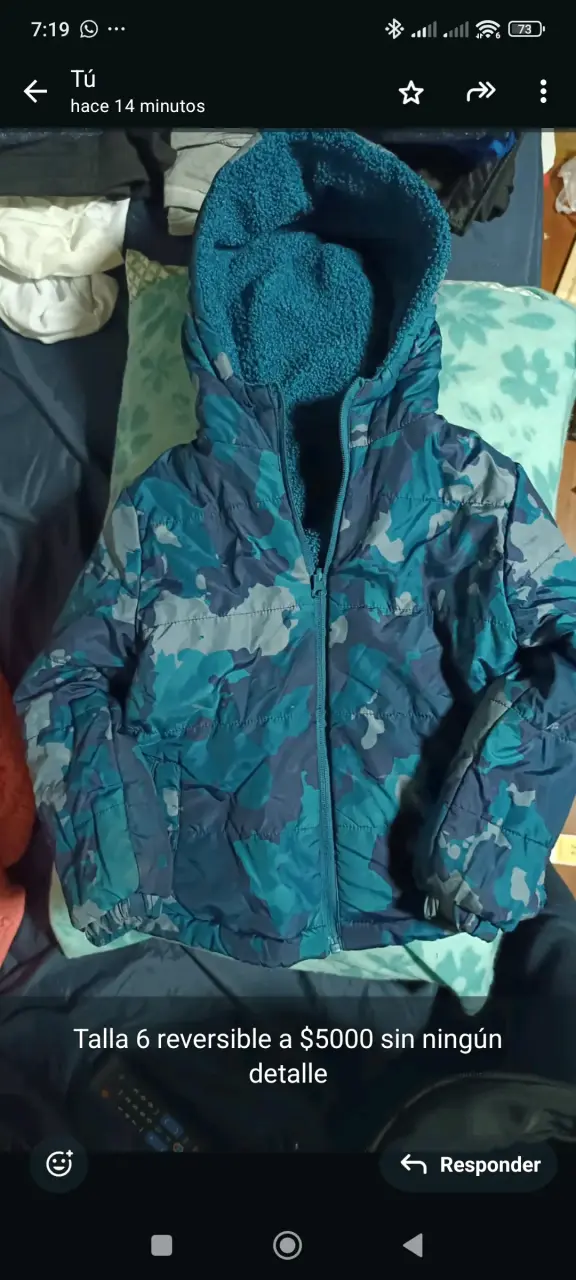 Chaqueta reversible para niño camuflada - 1