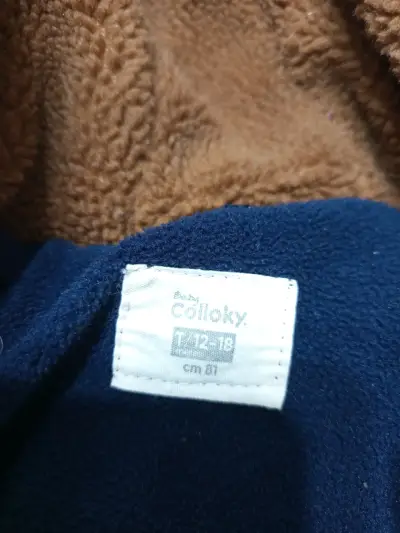 Chaqueta polar bebé Colloky azul - miniatura 1