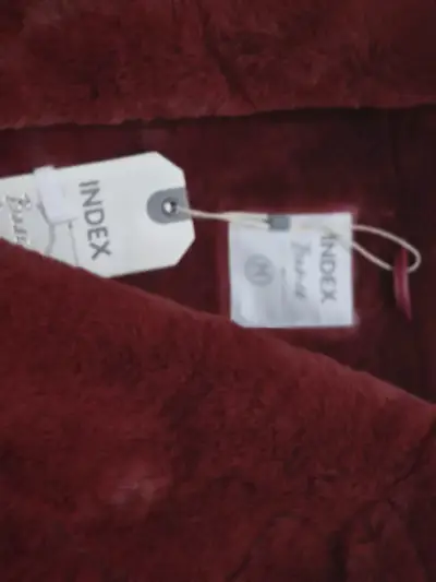 Nueva Chaqueta de cuero roja con forro de piel - miniatura 3