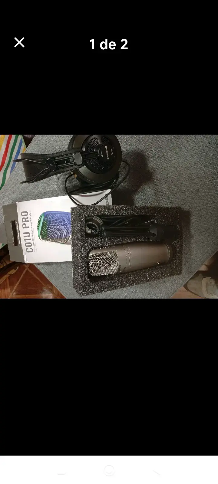 Micrófono Samson C01U Pro con auriculares