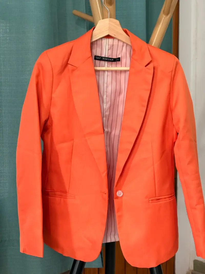 Blazer naranja para mujer Yixuan