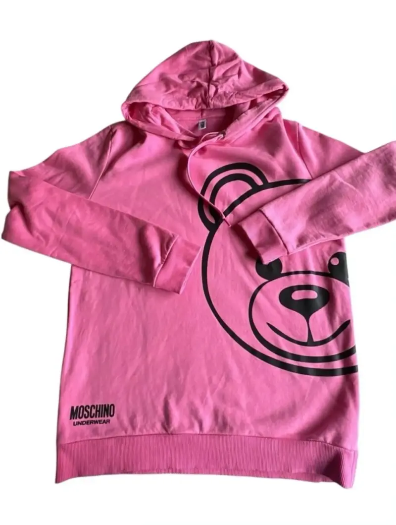 Polerón Moschino rosa con capucha - 2