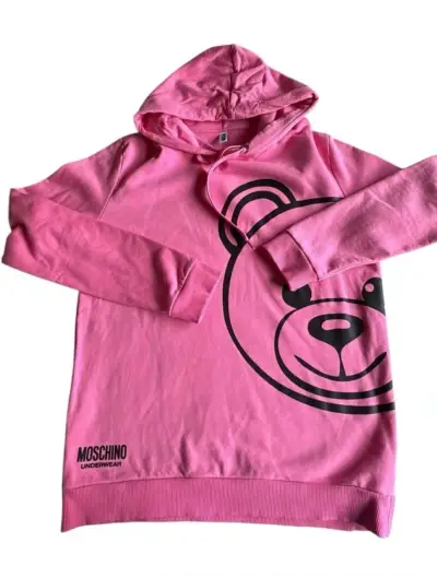 Polerón Moschino rosa con capucha - miniatura 2