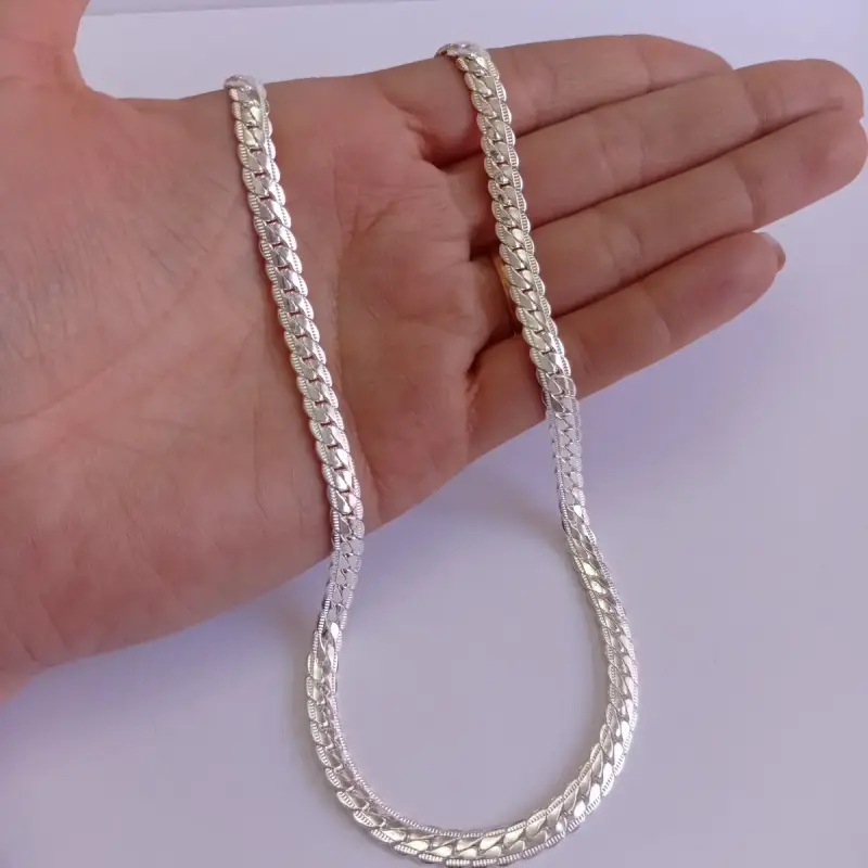Cadena y Pulsera de Plata 925 estilo cubano - 2