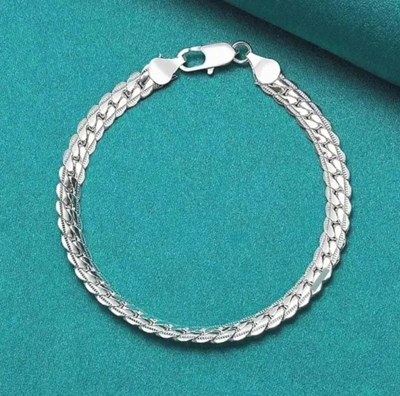 Cadena y Pulsera de Plata 925 estilo cubano - 3