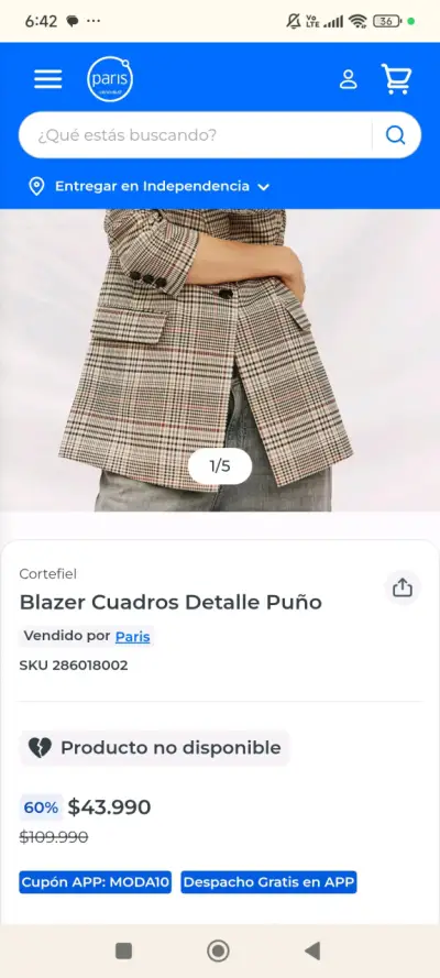 Blazer NUEVO a cuadros Vero Moda - miniatura 2