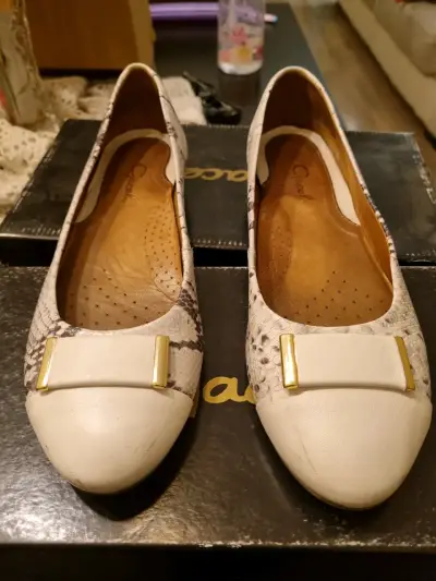 Zapatos planos de cuero con diseño de serpiente - miniatura 1