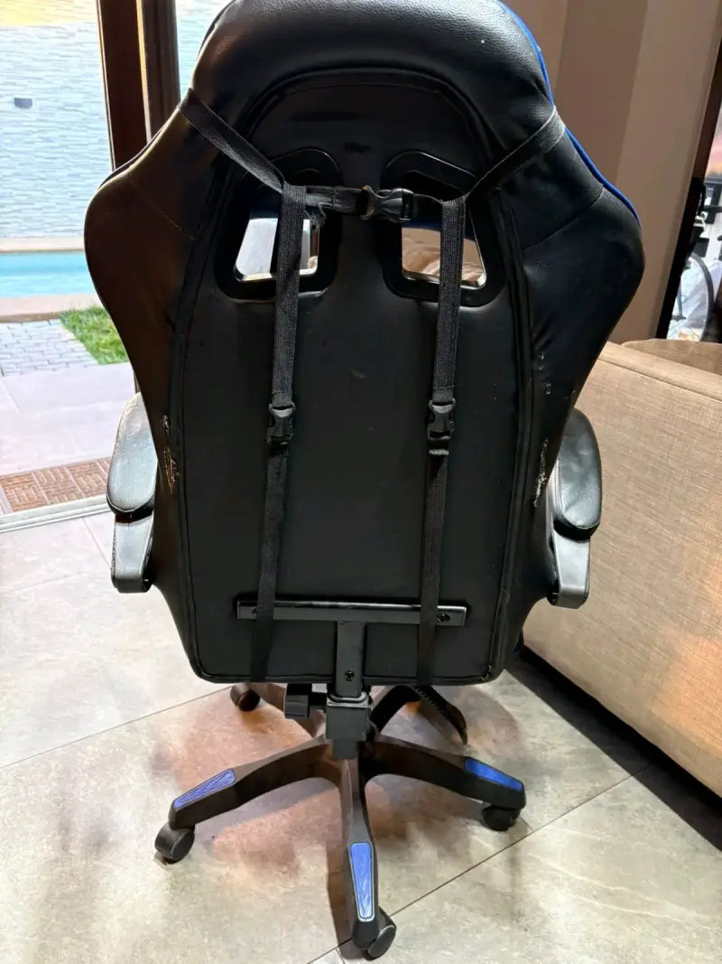 Silla gamer Vidita azul y negra - 3