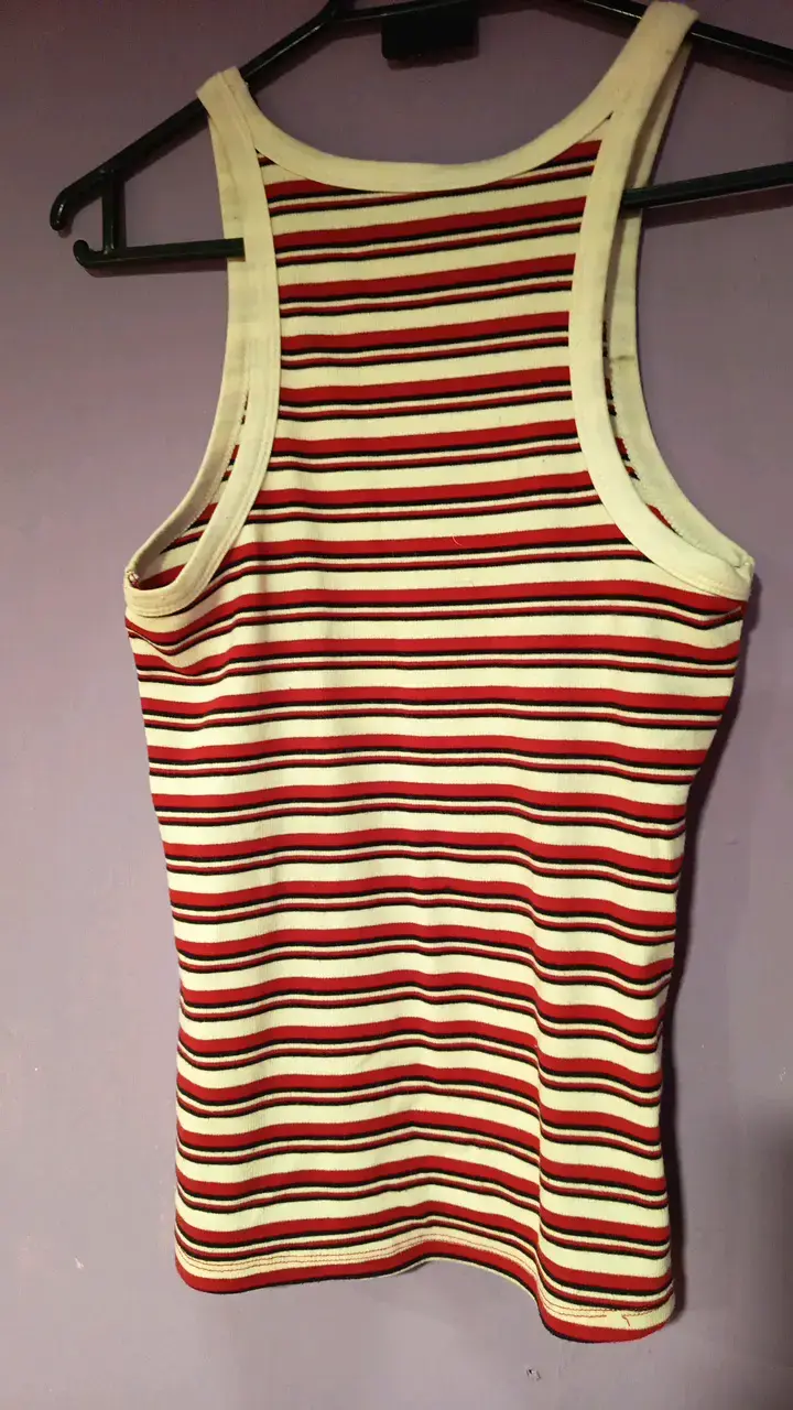 Polera sin mangas a rayas multicolor - 2