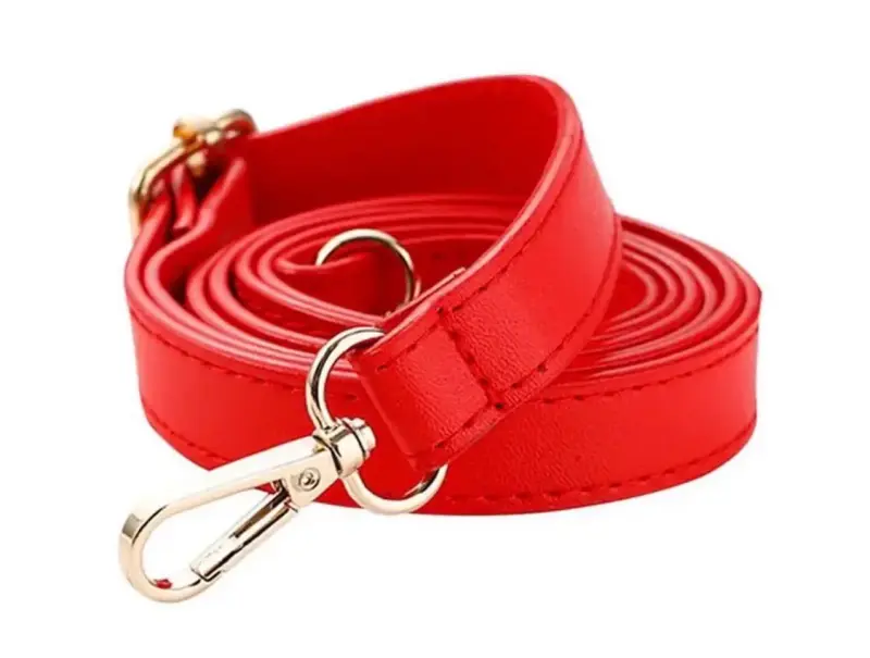 Correa de cuero roja para bolso