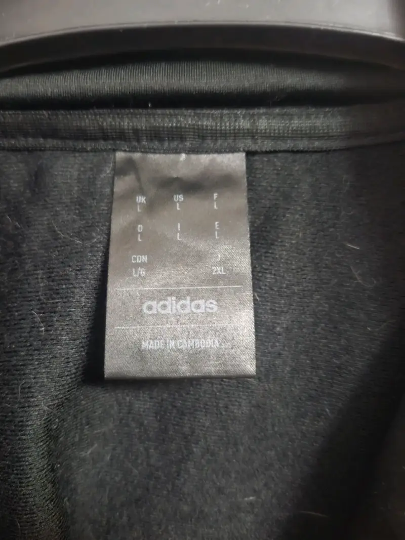 Polerón negro Adidas con cierre medio - 3