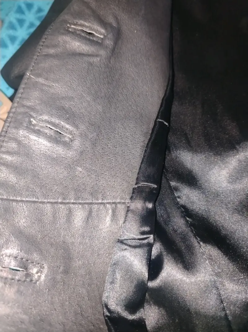 Abrigo de cuero negro elegante para mujer - 2