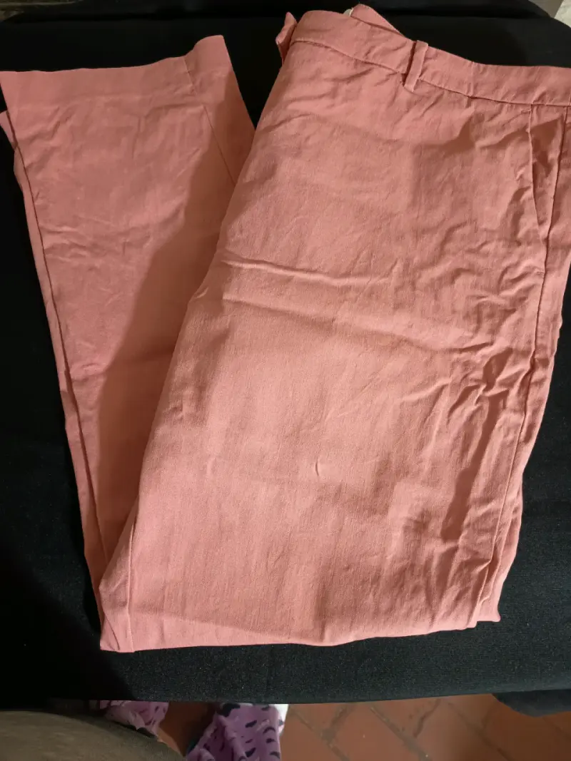 Pantalones rosados de lino para mujer talla curvy - 1