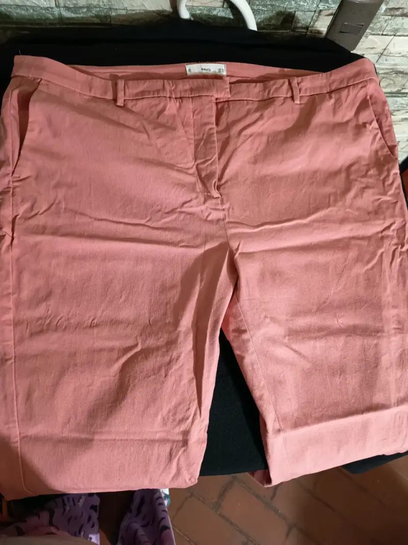 Pantalones rosados de lino para mujer talla curvy - 2