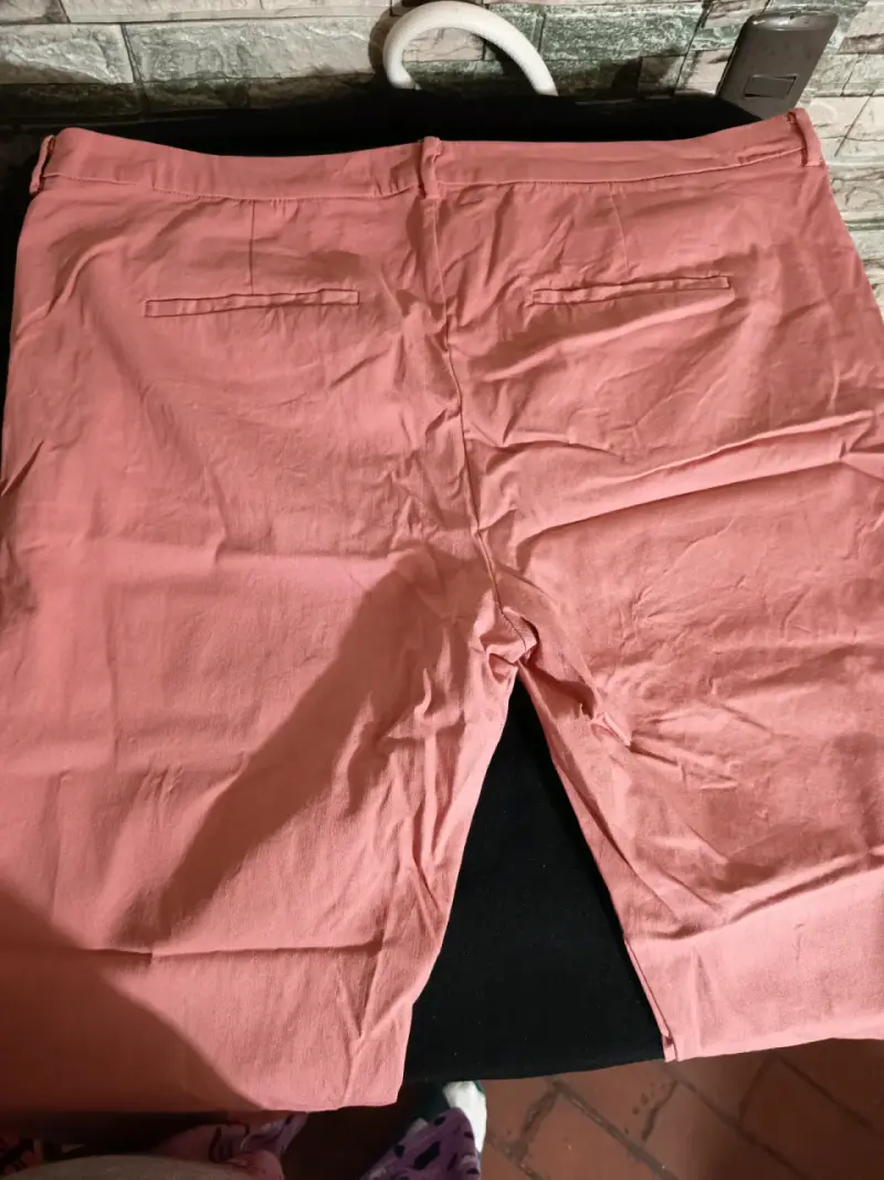 Pantalones rosados de lino para mujer talla curvy - 3
