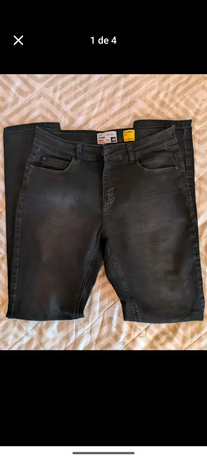 Jeans negros skinny fit para hombre - 1